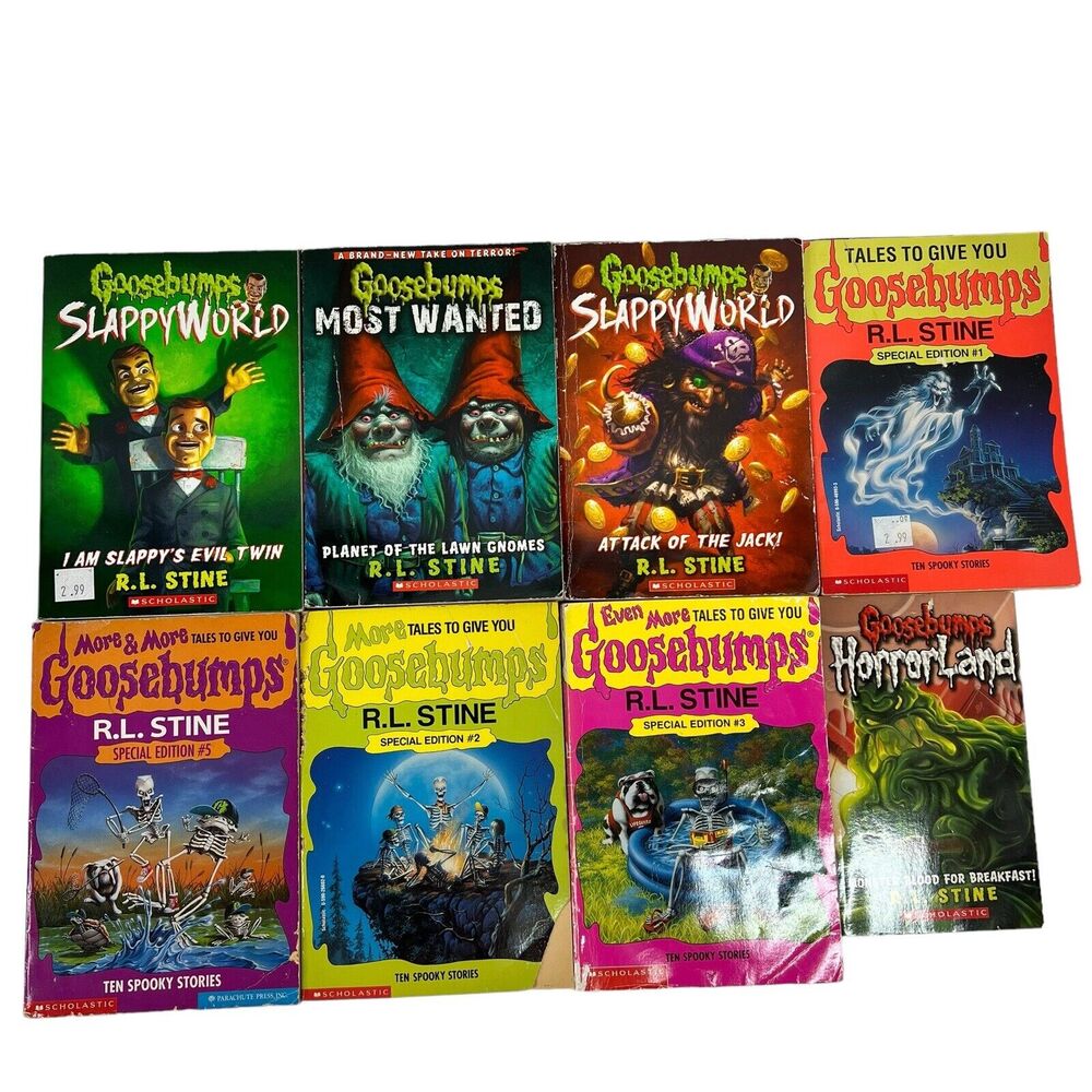 Lot of 8‎ Goosebumps Books R.L. Stine Slappy World Horror Land Special Edition